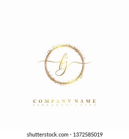 FJ Initial luxury handwriting logo vector