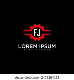 Monograma inicial de FJ para el Vector de diseño de logotipo automotriz