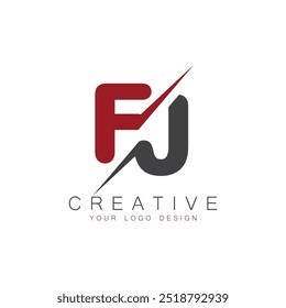 FJ initial monogram with letter creative logo