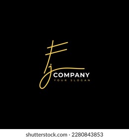 Fj Initial signature logo vector design