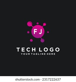 FJ initials bubble logo template vector illustration stock image