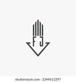 FJ initials Real Estate Logo stock illustration. Logo vector