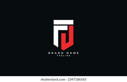 FJ, JF, Abstract initial monogram letter alphabet logo design