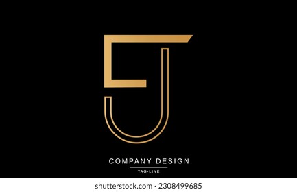 Monograma de FJ, JF, letras abstractas
