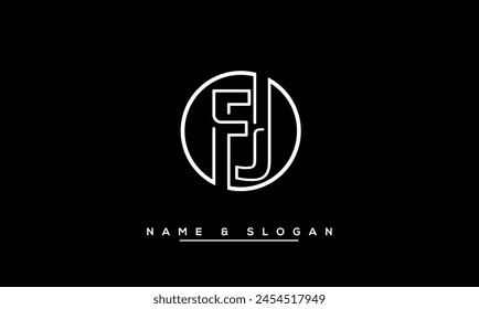 FJ, JF Abstract Letters Logo Monogram