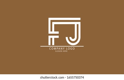 FJ JF abstract vector logo monogram template