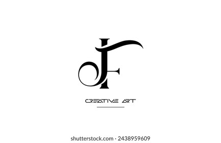 FJ, JF, F, J abstract letters logo monogram