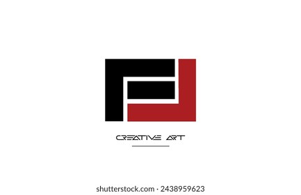 FJ, JF, F, J abstract letters logo monogram