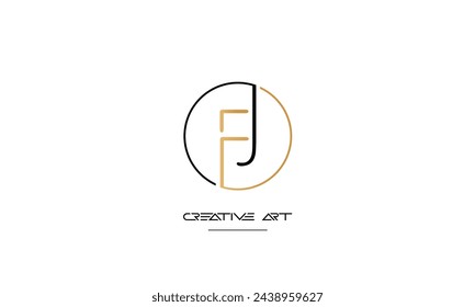 FJ, JF, F, J abstract letters logo monogram