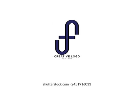 FJ JF FU Abstract initial monogram letter alphabet logo design