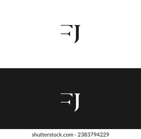 FJ, JF letter logo design template elements. Modern abstract digital alphabet letter logo.