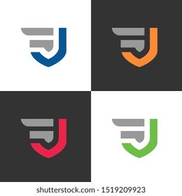 FJ or JF letter logo template, vector illustration design
