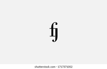 Logo de la carta FJ o JF. Diseño creativo e innovador