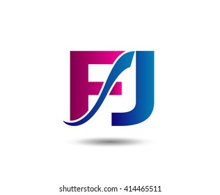 FJ letter icon logo connected
