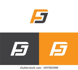 Diseño del logotipo de la carta de FJ. Icono de letras de F J de Creative Modern