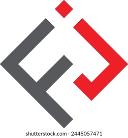 Diseño de logotipo de la letra FJ rojo ang negro mejor logotipo de la marca FJ Vector Icono diseño de Imagen.