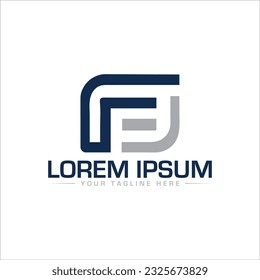 Diseño del logotipo de la carta de FJ único y moderno 