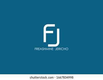 Diseño del logotipo de letras FJ y vector