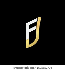 FJ Letter monogram with abstrac concept style design