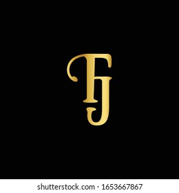 Plantilla vectorial de diseño de logotipo de tipo carta FJ. Diseño del logo de carta abstracta FJ