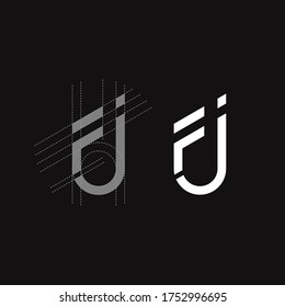 concepto del logotipo de fj y esbozo de fj para su negocio