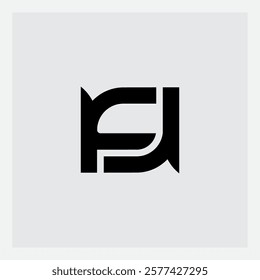 FJ - monogram or logotype. F and J - initials or logo. T-shirt print. FJ - vector design element or icon.