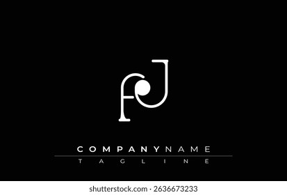 FJ Typography Logo Design. Stylish monogram design depiction featuring the letters F and J combined in an artistic signature style, delivering a unique and creative visual representation.