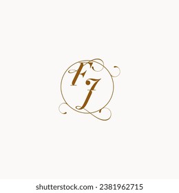 FJ uniquely wedding logo symbol of your marriage and you can use it on your wedding stationary