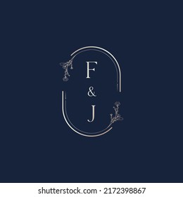 FJ wedding initial logo letters in high quality professional design that will print well across any print media