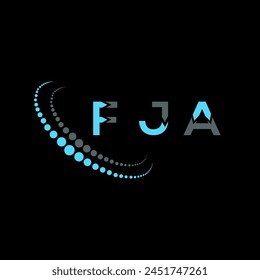 Diseño abstracto del logotipo de la letra FJA. Diseño único de FJA. FJA.
