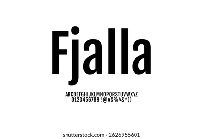 Fjalla Font Letters, Numbers and Symbols Clean Isolated Vector Typography