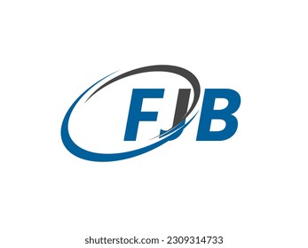 FJB letter creative modern elegant swoosh logo design