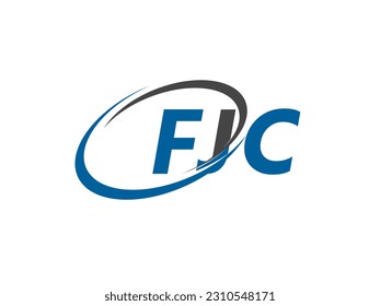 FJC letter creative modern elegant swoosh logo design