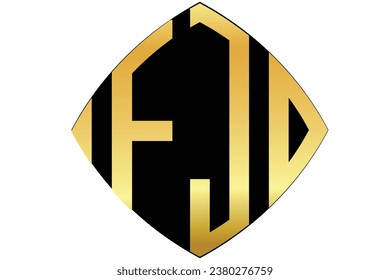 FJD, FJ, JD, logo. Abstract initial monogram letter alphabet logo design