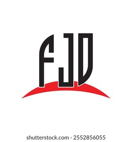 FJD letter logo design with white background in illustrator, vector logo modern alphabet font