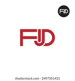 Diseño de monograma de letra de logotipo FJD