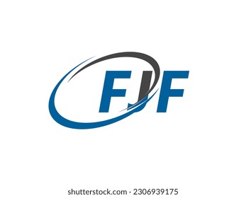 FJF letter creative modern elegant swoosh logo design