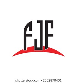 Diseño del logotipo de la letra de FJF con el fondo blanco en ilustrador, fuente moderna del alfabeto del logotipo del Vector