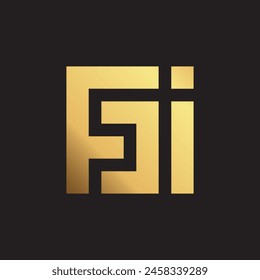 Plantilla de diseño de logotipo de lujo FJI