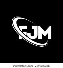 FJM-Logo. FJM-Brief. Logo-Design für FJM-Buchstaben. Initialen FJM-Logo mit Kreis und Großbuchstaben-Monogramm-Logo verbunden. FJM-Typografie für Technologie, Business und Immobilien Marke.