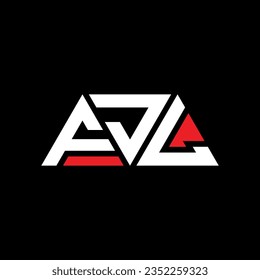 FJM triangle letter logo design with triangle shape. FJM triangle logo design monogram. FJM triangle vector logo template with red color. FJM triangular logo Simple, Elegant, and Luxurious design.