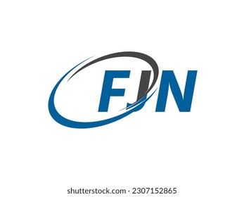 FJN letter creative modern elegant swoosh logo design