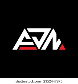 FJN triangle letter logo design with triangle shape. FJN triangle logo design monogram. FJN triangle vector logo template with red color. FJN triangular logo Simple, Elegant, and Luxurious design.