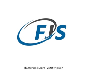 Letra FJS diseño creativo elegante del logo de swoosh