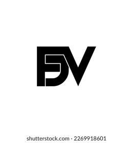 diseño del logotipo de la letra monograma de la tipografía fjv