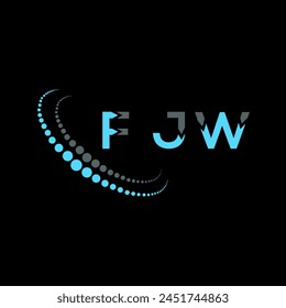 Diseño abstracto del logotipo de la letra de FJW. Diseño único de FJW. FJW.
