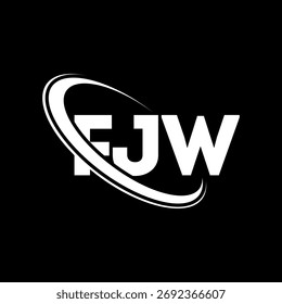 Logo de FJW. Carta de FJW. Diseño del logotipo de la letra de FJW. Logotipo de FJW con el círculo y el logotipo del monograma en mayúsculas. Tipografía FJW para tecnología, negocio y marca inmobiliaria.