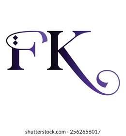 fk abstract alphabet vector icon design monogram, initial letters logo emblem