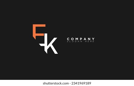 FK Alphabet letters Initials Monogram logo KF, F and K