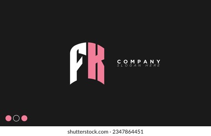 FK Alphabet letters Initials Monogram logo KF, F and K